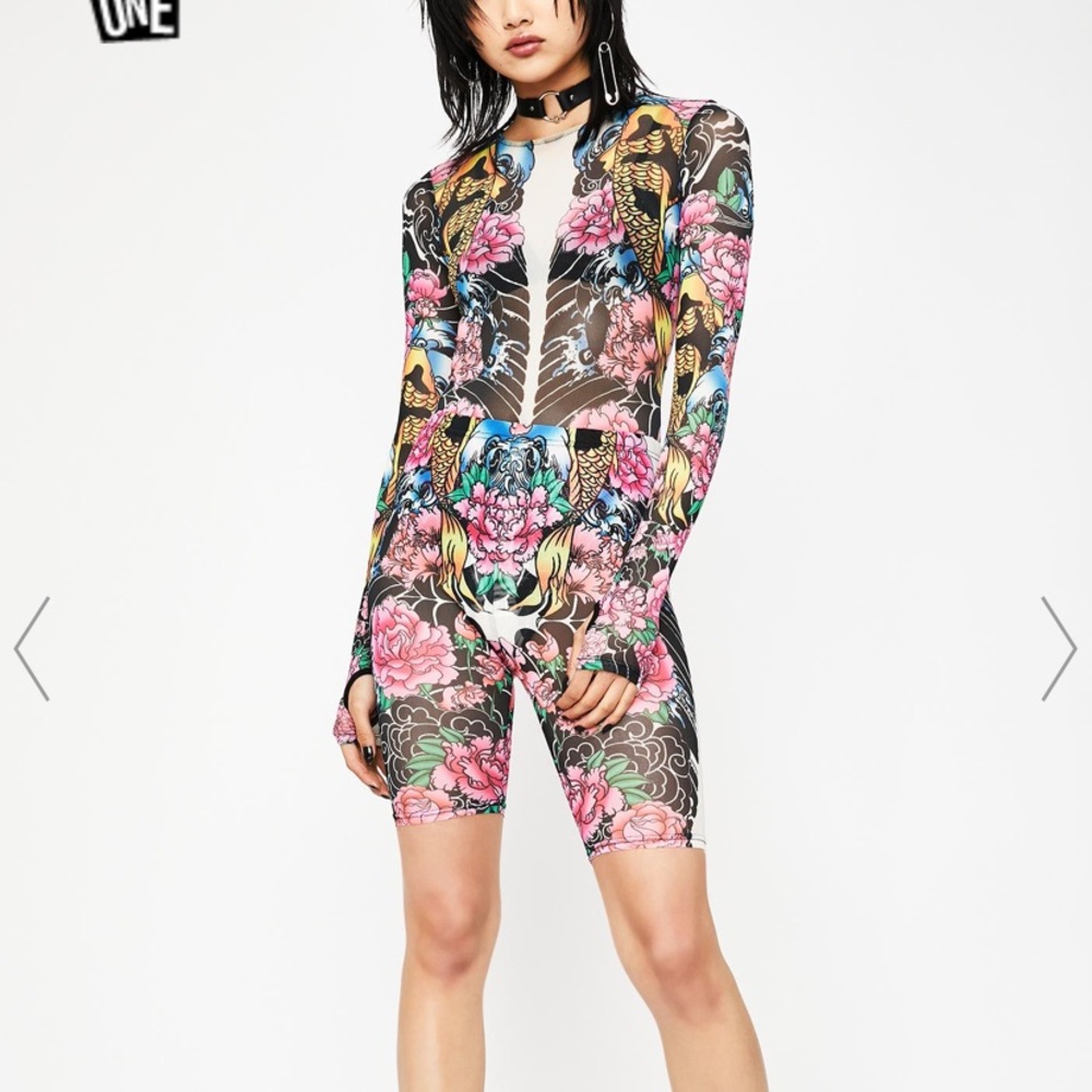 Deadly Diva Tattoo mesh bodysuit set